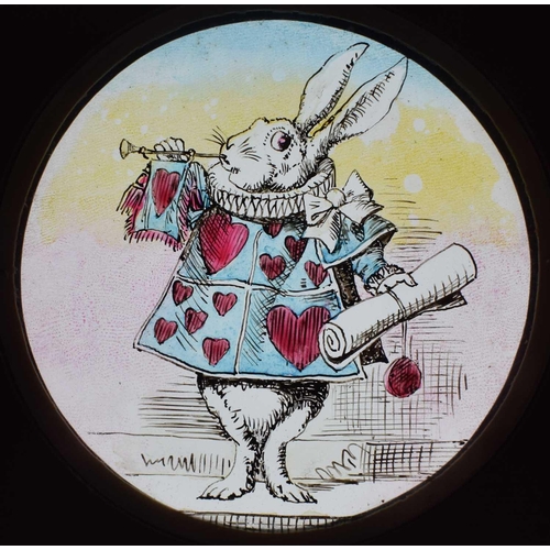 5 - Magic Lantern Slides, Hand painted. Alice's Adventures in Wonderland & Through the Looking Glass. Af... 