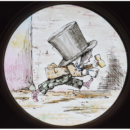 5 - Magic Lantern Slides, Hand painted. Alice's Adventures in Wonderland & Through the Looking Glass. Af... 