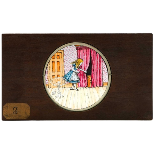 5 - Magic Lantern Slides, Hand painted. Alice's Adventures in Wonderland & Through the Looking Glass. Af... 