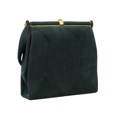 514 - A collection of ladies evening bags. Comprising a 1940s 'Corde' black cord handbag, 17.5cm x 19cm (e... 