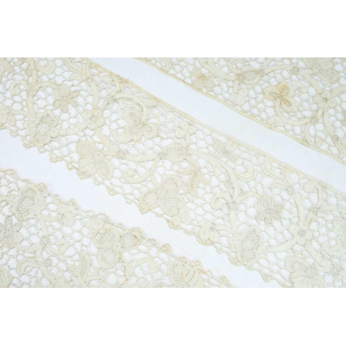 523 - Venetian gros point lace. Width13cm length 306cm.