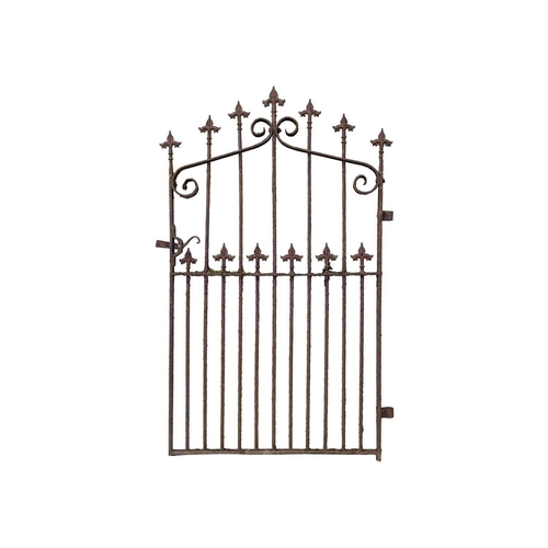 555 - A 19th century wrought and cast iron pedestrian gate. With two rows of fleur de lys finials. Maximum... 