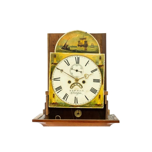 573 - A 19th century mahogany eight-day longcase clock. The arched painted dial signed Benham Collumpton (... 