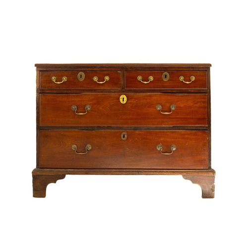 585 - A late George III mahogany chest. Of two short and two long drawers, on bracket feet, height 73cm, w... 