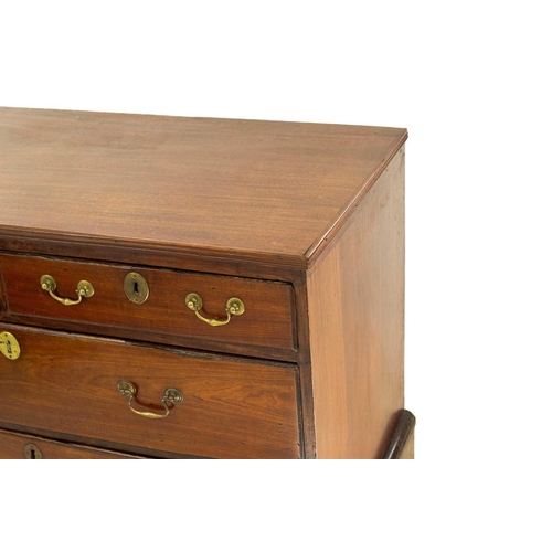 585 - A late George III mahogany chest. Of two short and two long drawers, on bracket feet, height 73cm, w... 