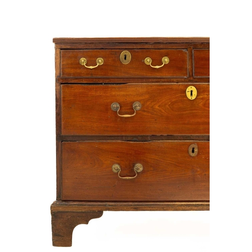 585 - A late George III mahogany chest. Of two short and two long drawers, on bracket feet, height 73cm, w... 