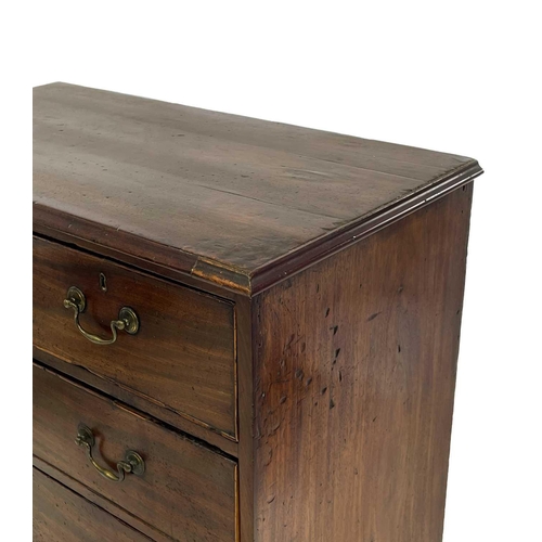 599 - A George III mahogany chest. Of two short and three long drawers, raised on bracket feet, height 106... 