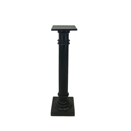 623 - An Edwardian ebonised pillar or torchere. With fluted column, height 106cm, together with a tripod w... 