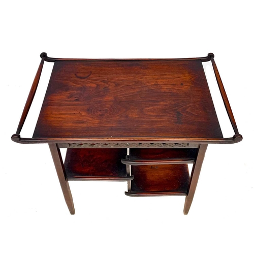 631 - A late Victorian Anglo Japanese style walnut occasional table. After a design by E.W. Godwin, the to... 