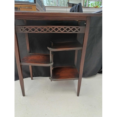 631 - A late Victorian Anglo Japanese style walnut occasional table. After a design by E.W. Godwin, the to... 