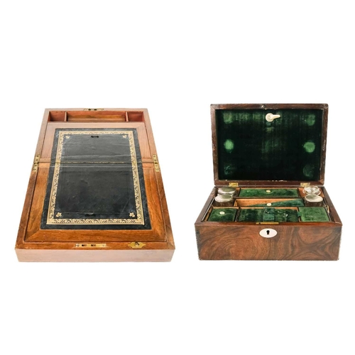 83 - A Victorian rosewood workbox with Mother of Pearl Inlay. A Victorian rosewood workbox with Mother of... 