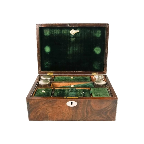 83 - A Victorian rosewood workbox with Mother of Pearl Inlay. A Victorian rosewood workbox with Mother of... 