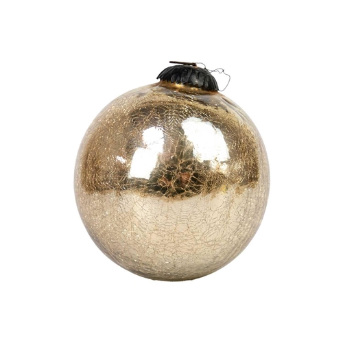 94 - A crizzled glass witch ball. Diameter 11cm.