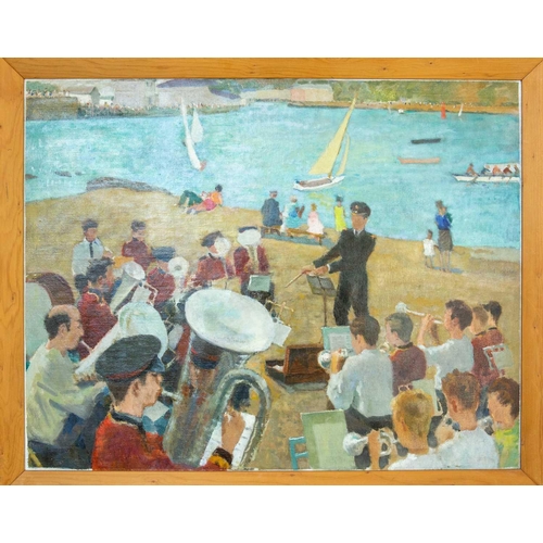 11 - Alethea GARSTIN (1894-1978) Hayle Regatta Oil on canvas laid on board, 54.5 x 69cm, 61 x 75.5cm fram... 