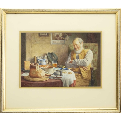 126 - Henry E. TOZER (1864-1955) A Satisfying Breakfast Watercolour, signed and dated 1922, 21.5cm x 32cm,... 