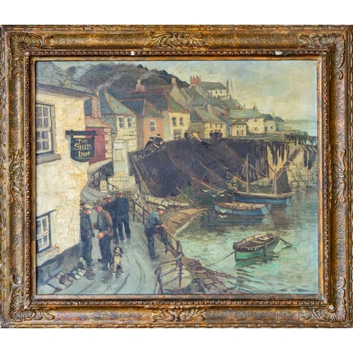 16 - Isobel WRIGHTSON (1890-1950) Mousehole Harbour Oil on canvas, signed, 49 x 59cm, 65 x 75cm framed.