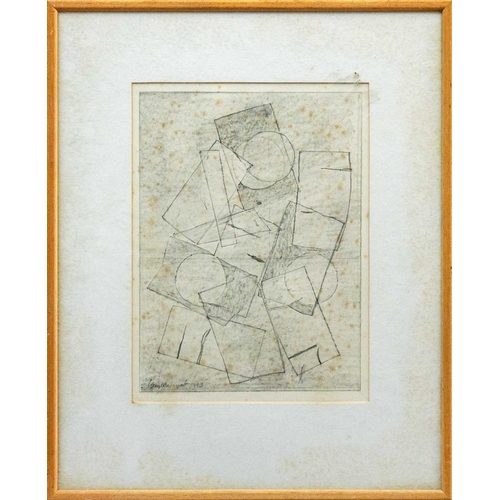 165 - George DANNATT (1915-2009) Abstract Shapes Graphite on paper, signed and dated 1983, image size 27.5... 