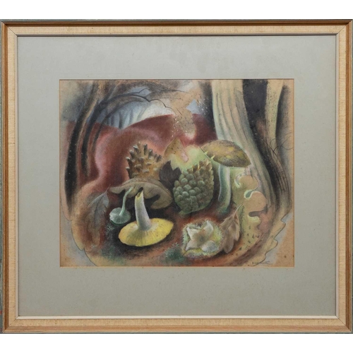 167 - Billie WATERS (1896-1979) Fruits Of The Forest Mixed media, signed, 31cm x 39cm, 53cm x 59cm framed.