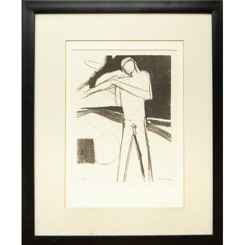 192 - John MILLER (1931-2002) Figure in Landscape Etching, signed, numbered 9/10, 30 x 23cm, 55 x 45cm fra... 