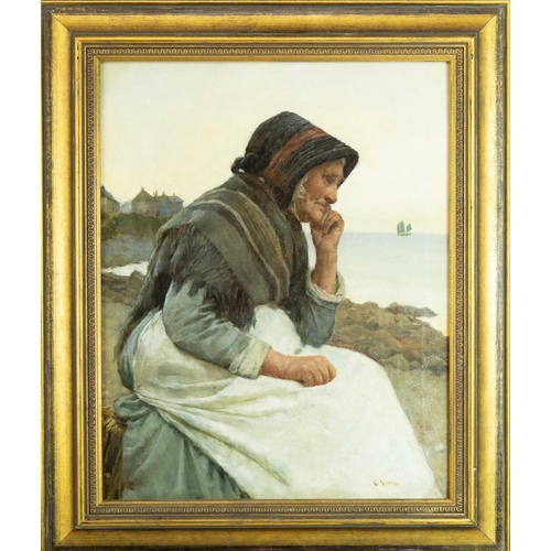 198 - Edwin HARRIS (1855-1906) Far Away Thoughts Oil on canvas, signed, 38 x 30cm, framed 48 x 40cm