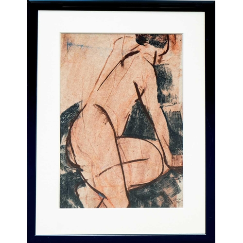 199 - Mary STORK (1938-2007) Nude (1998) Mixed media, signed and dated '98, 36.5 x 25.5cm, 52 x 40cm frame... 