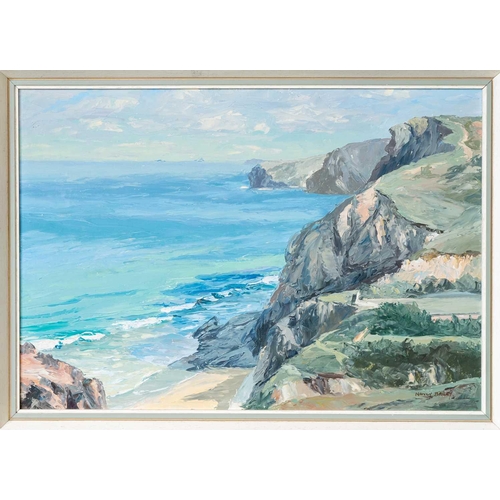 212 - Nancy BAILEY (1913 - 2012) Watergate, Newquay Oil on board, signed, 34x49 cm