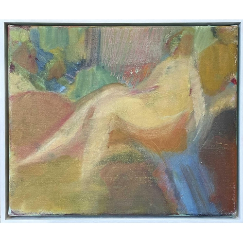 215 - Rose HILTON (1931-2019) Reclining Nude Oil on canvas, 25 x 30cm.