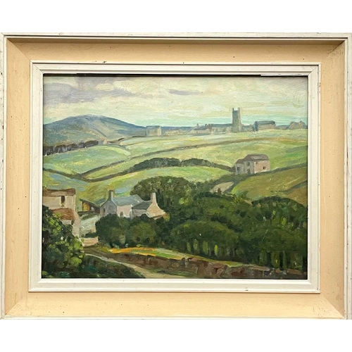 23 - Alan Keith HILL (1910-2000) A View of St Just Oil on board, 34 x 44cm, 47 x 57.5cm framed. Alan was ... 