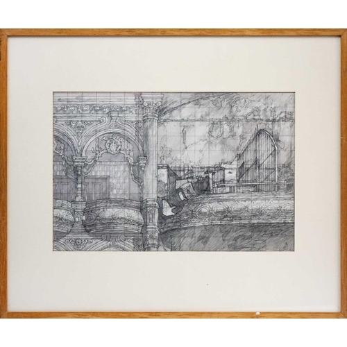 232 - Francis HEWLETT (1930-2012) Study for Top Boxes (1994) Pencil and wash, signed, inscribed and dated ... 