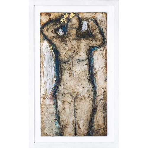 243 - John EMANUEL (1930) Nude Mixed media on board, 35 x 28.5cm, 41 x 25.5cm framed.