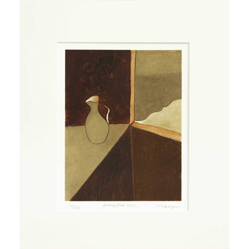 26 - Andrew LANYON (1947) Unrequited Love Screenprint, signed, inscribed and numbered 10/25, 20 x 15cm.