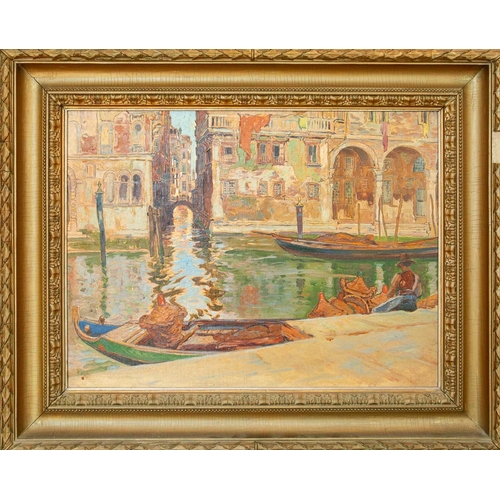 276 - Robert Borlase SMART (1881-1947) Venetian Palaces Oil on canvas board, Signed, Lanhams back label, 4... 