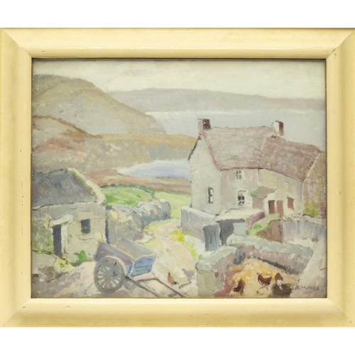 3 - Stanley Horace GARDINER (1887-1952) Farm Near Land's End Oil on board, signed, Fine Art Society Labe... 