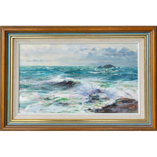 324 - John ALFORD (1929-1960) Cape Cornwall (1992) Oil on panel, signed and dated '92, further signed and ... 