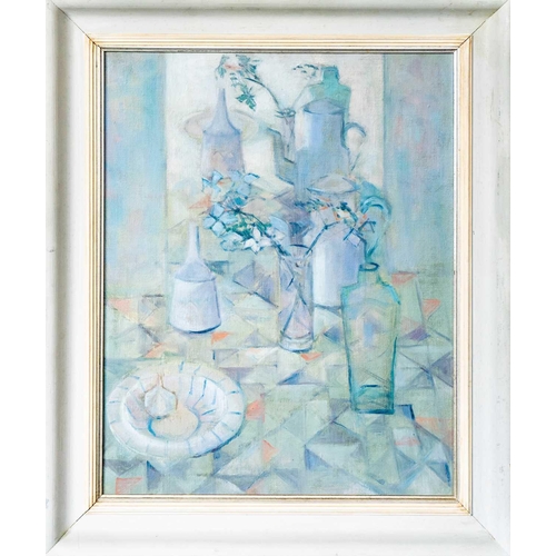 325 - June MILES (1924-2021) Untitled (Still Life), 1988 Oil on canvas, signed and dated to verso, 49 x 39... 