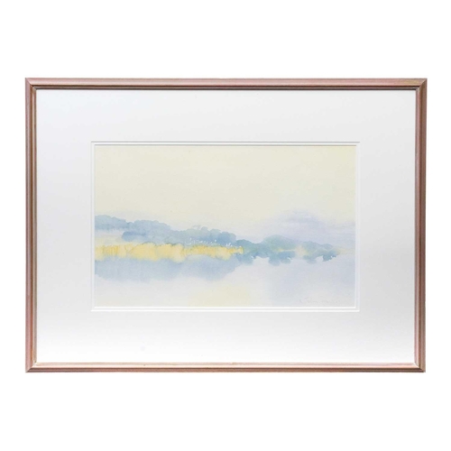 326 - John MILLER (1931-2002) Misty Morning Watercolour, signed, 32.4 x 50cm, 58.4 x 76cm framed.