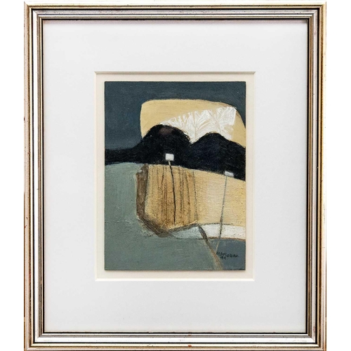 356 - Margaret MCLELLAN (1952) Landscape Abstract Oil on card, signed and dated '99, 20.5cm x 15cm, 37.5cm... 