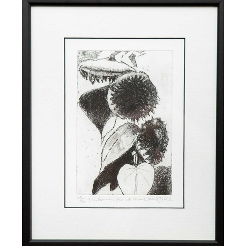 384 - Kurt JACKSON (1961) Sunflowers for Ukraine (2022) Etching, signed, inscribed and dated 2022, numbere... 