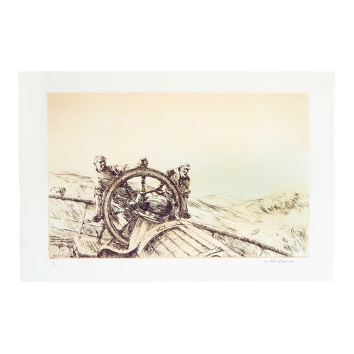 388 - Arthur BRISCOE(1920-1997) The Wheel, 1927 Etching, signed and numbered 1/75, plate 22.6 x 35.3cm, sh... 