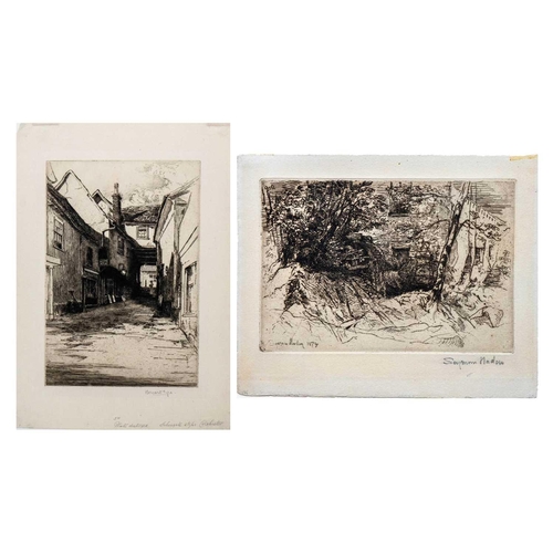 389 - Bernard Eyre WALKER (1886-1972) Scheregate Steps, Colchester, 1921 Etching, signed and inscribed, pl... 