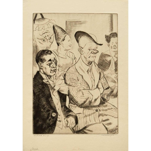 391 - Dame Laura KNIGHT (1877-1970) Some Clowns, 1930 Drypoint, artist's proof, signed, titled and annotat... 