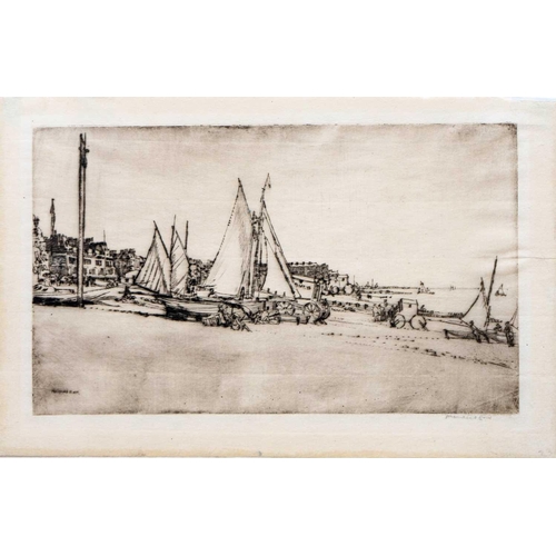 392 - David Muirhead BONE (1876-1953) Hove, 1906 Drypoint, signed, plate 15.2 x 27.2, sheet 18.7 x 29.4cm ... 