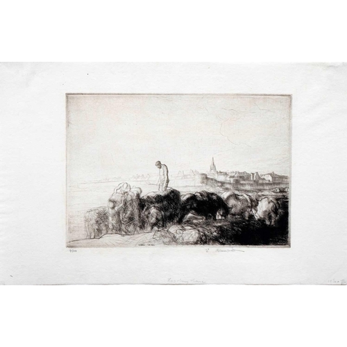 396 - Edmund BLAMPIED (1886-1966) Loading Vraic, St Malo, 1927 Drypoint, signed, inscribed and numbered 91... 