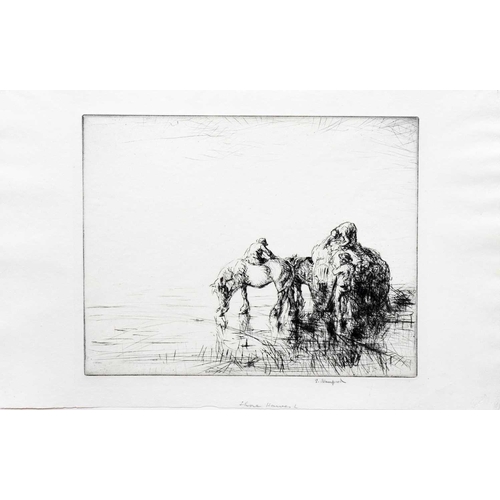 402 - Edmund BLAMPIED (1886-1966) Shore Harvest, 1921 Drypoint, signed and titled in pencil, 23.6 x 30.1cm... 