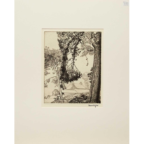 410 - Eleanor HUGHES (1882-1959) Pendant Branches, 1937 Etching, stamped artist's signature, plate 25 x 20... 