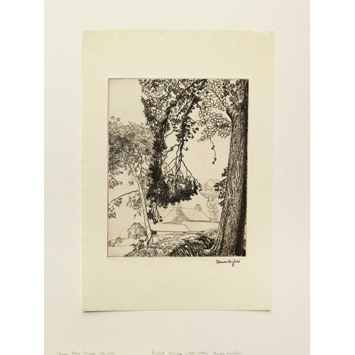 410 - Eleanor HUGHES (1882-1959) Pendant Branches, 1937 Etching, stamped artist's signature, plate 25 x 20... 