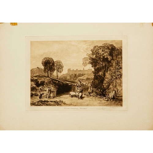 423 - Frank SHORT (1857-1945) after J.M.W. TURNER Four mezzotints Sheep-washing, Windsor, 1920, signed by ... 