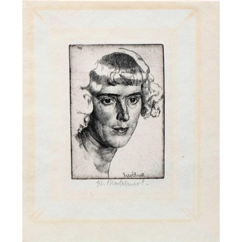 429 - Gerald Leslie BROCKHURST (1890-1978) Amanda No. 1 (Marguerite), 1920 Etching, signed, plate 8.8 x 6.... 