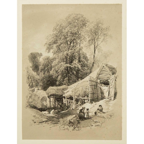 431 - Herbert Gordon WARLOW (1885-1942) Farmyard, c1925   Etching, signed and numbered 54/75, plate 14 x 1... 