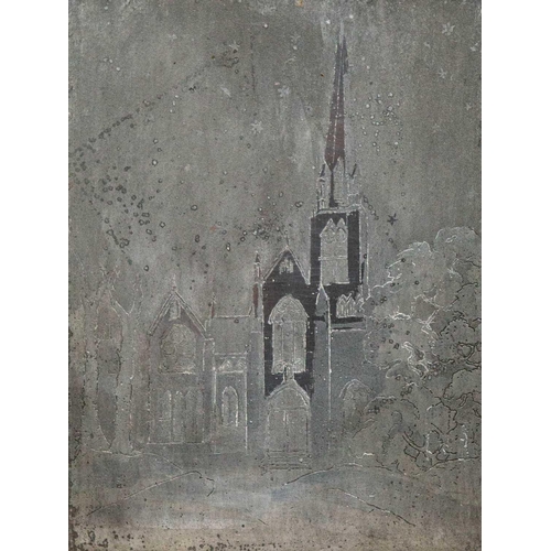 432 - Isabel Beatrice MESHAM (1896-?) An etching/aquatint and two etching plates St Mary's Church with Sta... 